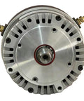 Heavy Duty Brush Type Permanent Magnet DC Motor delivering 12 To 48 Volts, front view showing smooth aluminum finish and mounting points.