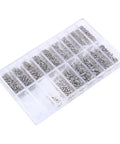 Legit Stainless Steel Micro Screw Nut Washer Assortment For Glasses Eyewear And Watches Jewelry Repair, 1000 piece kit in plastic organizer.