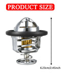 Heavy Duty Coolant Thermostat Plug Play Replacement For Honda Civic Crv Crz With Gasket, showing size 6.23cm/2.45inch, solid copper cast body.