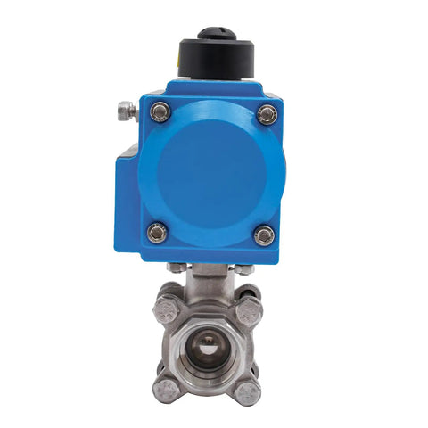 Rock Solid One Inch NPT Pneumatic Ball Valve Heavy Duty 316 Stainless Steel Single Acting Air Actuator Paired With Slick PTFE Seals For Dependable Water Oil Gas Handling And Zero Hassle Operations