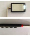 Telescoping LED Inspection Mirror With 360 Degree Swivel And Dual Bright Lights For Hard To See And Reach Areas 34 Inch Extendable Handle Compact Collapsed Size For Tight Corners And Dead Angles, black rectangular mirror