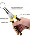 7 Inch Snap Ring Pliers Set Four Piece Circlip Pliers Kit With Straight And Bent Jaw Internal And External Rings held in hand