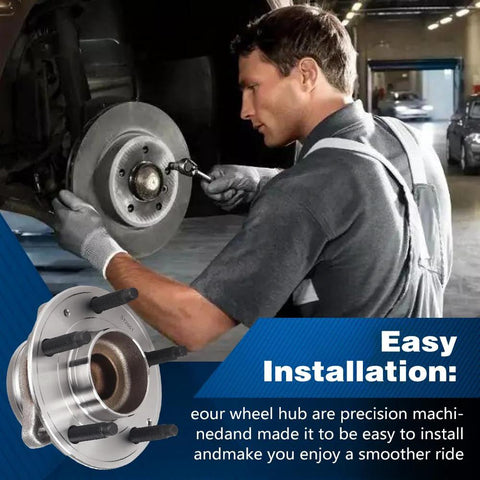 Mechanic installs Front Or Rear Wheel Hub Bearing Assembly With ABS Go-To OEM-Grade Replacement Direct-Fit For Malibu Lacrosse Envision