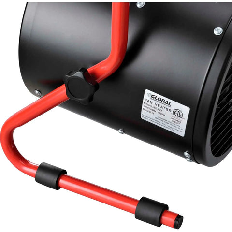 Close-up of Portable Electric Space Heater With Built In Thermostat And Ergonomic Handle 1500 Watt 5120 BTU 120V Compact