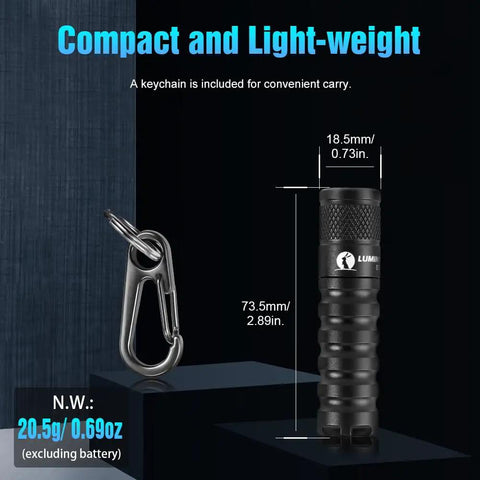 Keychain Flashlight EDC15 760 Lumens Mini Pocket Flashlight With 80 Hours Battery Life 5 Modes IPX8 Waterproof AA Powered