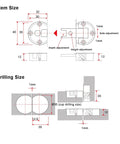 90 Degree 3D Adjustable Concealed Flap Lid Hinge 35mm Cup for Furniture Cabinets Wardrobes Nickel Plated Zinc Alloy size diagram