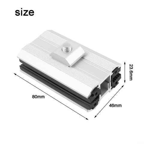 Heavy-Duty Solar Panel Mount Clamp Kit For Film Modules, anodized aluminum bracket dimensions 80x46x23.6mm