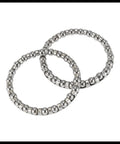 Four Pack Bicycle Ball Bearing Retainers With 22 Steel Balls For Crank And Wheel Bearings Durable Steel Cages Replacement Parts That Keep Your Ride Rolling, shown in stainless steel rings