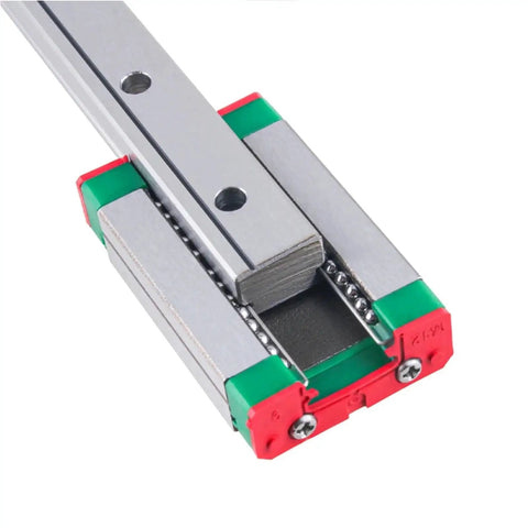 Miniature Linear Guide Rail System With Long Stroke 150 To 600 mm And MGN H Block For Precision Motion MGN9 12 15 Series Including MGN15H 150 mm Block Pro Grade Heavy Duty Smooth Sliding For CNC Automation, close-up of MGN15H 150 mm block on rail.