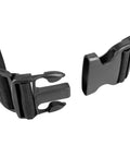 Close-up of adjustable black buckle on Heavy Duty Carpenter Apron With Five Pockets Adjustable 32 To 56 Inch Waist Durable Canvas Tool Belt