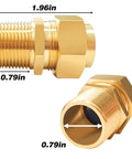 2 Pack Three Quarter Inch NPT Male Nipple Brass Pipe Fittings Hex Brass Tone Gas Line Adapters for durable connections