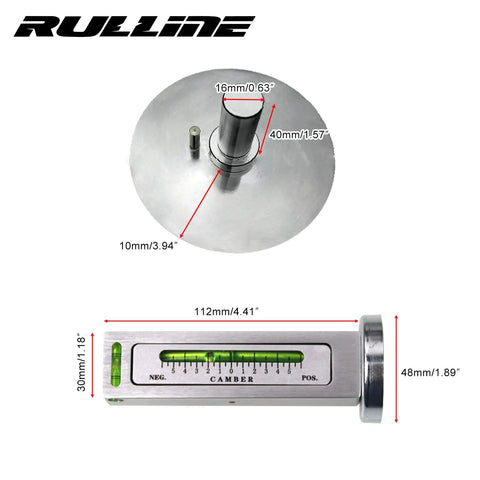 Two Pack Universal Magnetic Wheel Alignment Tool And Pro Grade Camber Gauge For 11 To 25 Inch Rims showing precision measurement details.