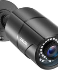 Dope Crystal Clear 1080P 1920TVL Outdoor Indoor Security Camera Bullet 4 In 1 TVI CVI AHD CVBS Hybrid For Analog DVR CCTV Systems IP67 Weatherproof 120ft IR Night Vision Black, side view with mounting and infrared LEDs.