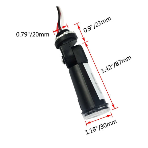 Side view dimensions of 2 Pack AC 120V Outdoor Photocell Light Sensors Auto Dusk To Dawn On Off Switches with Swivel Mount