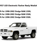 Plug And Play 5 Pin LED Flasher Relay Direct Replacement For Dodge Ram 1998 2002 1500 2500 3500 Dakota Viper Turn Signal And Hazard Module Fix Hyper Flash Convert Incandescent To Bright LED, EP27 module for Dodge Ram 1500