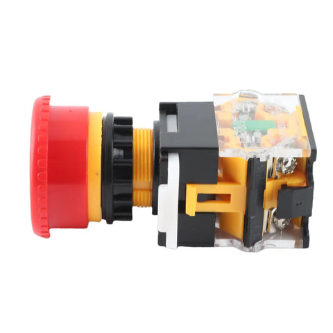 Hella Reliable Dead Simple Heavy Duty Self Locking Mushroom Head Push Button Red 22mm Emergency Stop Switch With Quick Twist Reset For Industrial Control Panels
