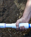 Pro Span PVC Expansion Repair Coupling For Cracked Or Broken In Ground Pipes 1 Inch IPS being installed in soil