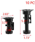 10 Pack Cabinet Leveler Feet 3.78 Inch Height Adjustable With Screws shown with dimensions 2.83" x 1.06" x 3.78"