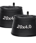 Two-pack 20X4.0 Bike Inner Tubes With Schrader Valve Butyl Rubber Replacement Tubes For 20 Inch E Bikes Road And Mountain Bikes