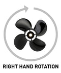 Spitfire Elite Series 4 Blade Aluminum Propeller For 25 30 HP Four Stroke Outboards Right Hand Rotation Top View