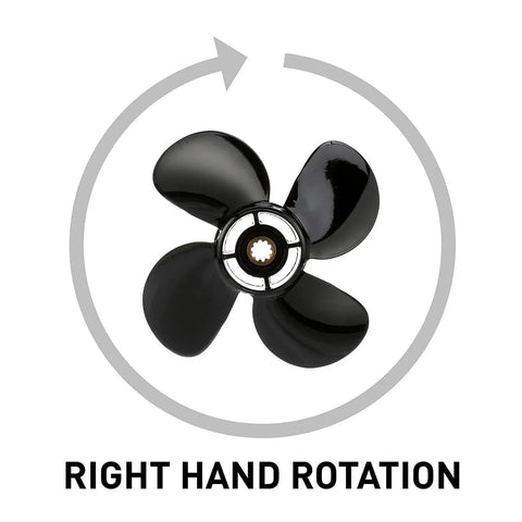 Spitfire Elite Series 4 Blade Aluminum Propeller For 25 30 HP Four Stroke Outboards Right Hand Rotation Top View