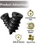 Close-up view of screw plugs, text highlighting the 70 Piece Tire Repair Kit with Plugs And Screwdriver for fast and secure use.