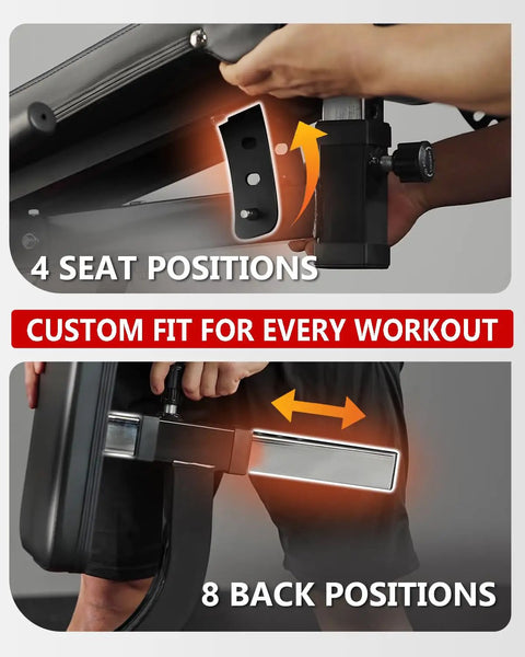 Adjustable positions on Beast Mode Lower Body Leg Extension And Curl Machine With Glute Bridge Plate Loaded Bench for home gym setup