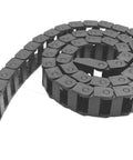 Black Plastic Wire Carrier Cable Drag Chain 1M Length for CNC, internal 10x20mm, external 15x27mm, 11mm OD, coiled view