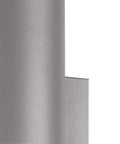 Close-up of the gray frame of Modern Outdoor LED Sconce In Gray, Compact 12X5 Inch Wall Light, Weather Resistant Porch Accent