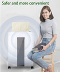 Woman seated next to shredder with pack of Shredder Lubrication Sheets Pack Of 30 For All Shredders Paper Shredder Sharpening visible on top.