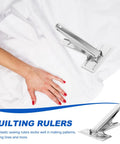 Heavy Duty Metal Sewing Bed Cloth Clamps For Hemming And Fabric Quilting Workholding Tools with silver finish on fabric.