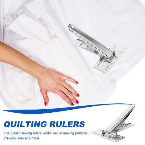 Heavy Duty Metal Sewing Bed Cloth Clamps For Hemming And Fabric Quilting Workholding Tools with silver finish on fabric.
