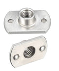 Badass M6 Tab Base Weld Nuts Heavy Duty Carbon Steel Inserts For Rock Solid Table Frames And Vintage Pipe Furniture Builds Silver Pack Of 10, showing top and side views.