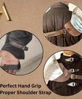Close-up of Medieval Single Pauldron Spartacus Cosplay Armor Arm Sleeve for LARP Gladiator Knight Costume's shoulder and hand straps.