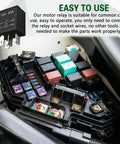 Tough As Nails 4 Pin 12V 30A Automotive Relay Pack in fuse box for easy installation in car circuits with pure copper coils.