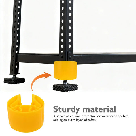 Professional Heavy Duty Plastic Column Protector To Keep Warehouse Post Wraps And Shelf Support Beam Corners Bulletproof Against Forklift Nudges In Bold Yellow