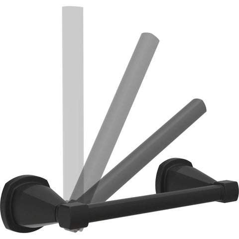 Pivoting Toilet Paper Holder Matte Black Sleek Wall Mount Bathroom Accessory With Corrosion Resistant Finish Easy Roll Change