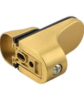 Wall Mounted Shelf Bracket Adjustable Zinc Alloy Clamp Fits 3 to 22mm Glass Or Wood Shelves Gold Finish, close-up view