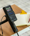 Multi Track Recorder For Musicians With Two XLR And TRS Combo Inputs 32 Bit Float Audio next to a notebook on a desk