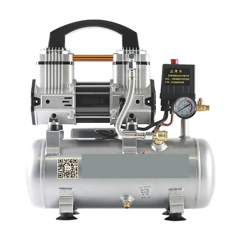 1100W 8L Air Compressor Pump Compact Portable Unit With Spray Pen Adapter Stable Gas Flow Quiet Operation Durable Industrial Factory Equipment For Painting And Cleaning Tasks High Performance Reliable Tool