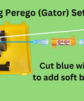 Voltage Display Kit For Kids Ride On Cars setup instructions with brake wiring, yellow Peg Perego, green background