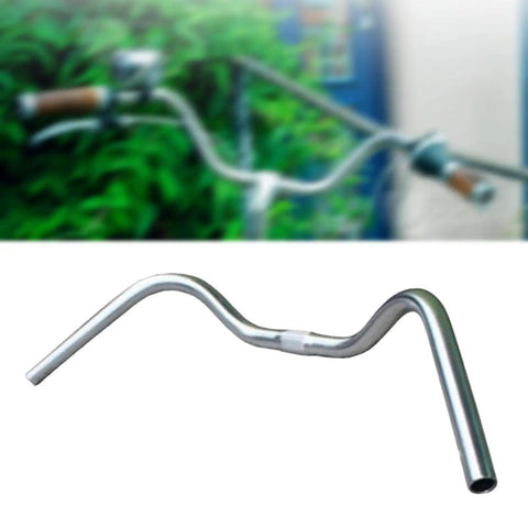 Flat Bar Handlebar 25.4mm Clamp For Road Cycling Replacement, 56cm Aluminum Alloy Lightweight And Strong, curved angle view