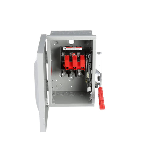 Heavy Duty 30 Amp 3 Pole Non Fused Safety Switch 600 Volt 3 Wire With Quick Make Quick Break Mechanism, Arc Chutes