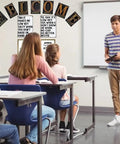 Its Low Key Sus When U Dont Show Ur Work Tin Sign in classroom with teacher and students, greyish-white, 8x12 inch