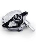 Front view of silver AULINK vacuum pump OE replacement for Mercedes-Benz C250/SLK250 (W204/R172) 1.8L