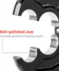 Close-up of well-polished jaw on Beefy PEX Crimp Tool Kit For 1/2 Inch And 3/4 Inch Copper Ring Crimps Meets F1807 Standards