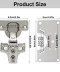 Cabinet Hinges Repair Kit With Stainless Steel Hinges And Repair Plates Including Screws No Nonsense Quick Fix For Loose Sagging Doors On Home Cabinets Easy Install Durable And Budget Friendly Hardware Solution product size diagram