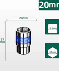 20mm hex socket from 8 Piece Hex Socket Wrench Bit Set With No Slip Grip And Slick Chrome Finish Heavy Duty Precision Drive Bits.