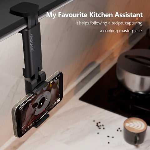 Airplane Travel Phone Holder Mount For Flying Universal attached under kitchen cabinet with phone streaming recipe video