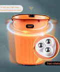 8 Pack Mini Swivel Caster Wheels With Self Adhesive Backing And Triple Ball Bearings For Smooth Rolling on orange mop bin.